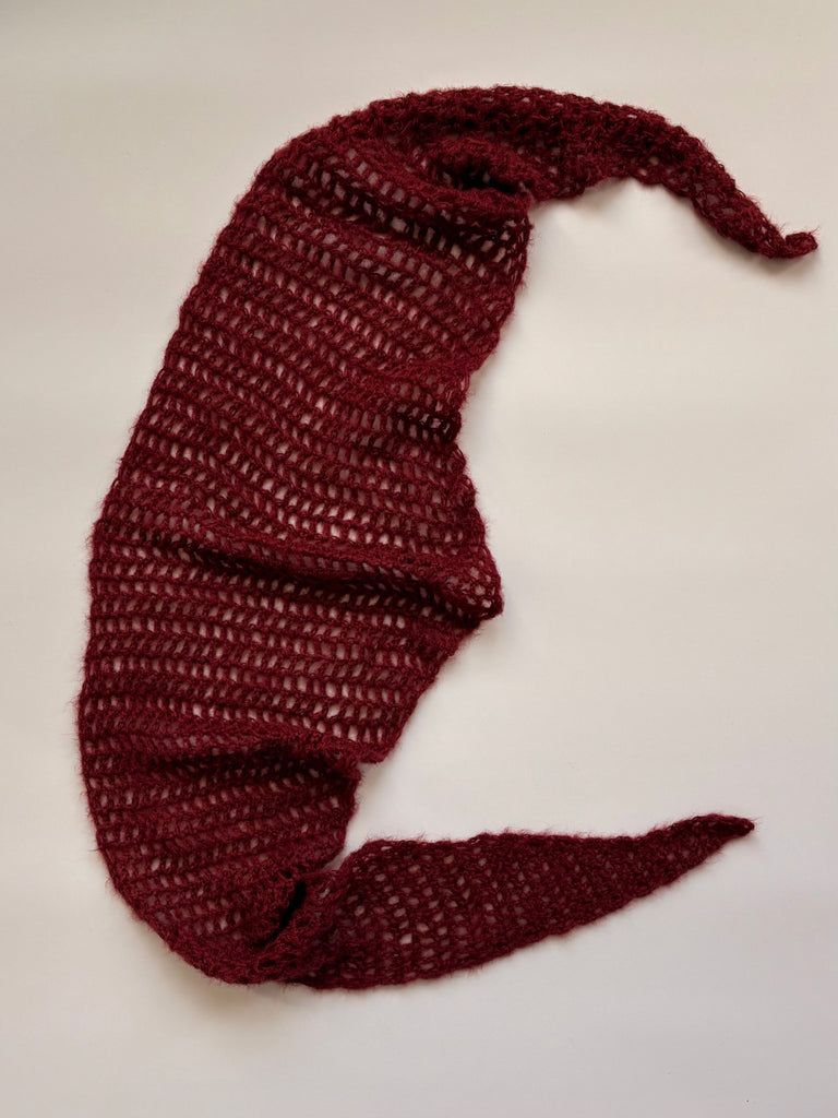 Atelier Magata SS25 Pearl knit net bandeau cherry red