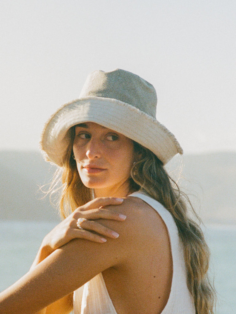 Atelier Magata Small Brim sun hat natural dyed